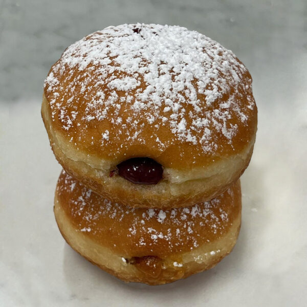 Assorted Sufganiyot* (Jelly Donuts) 4 per order (2/raspberry 2/apricot) (P)